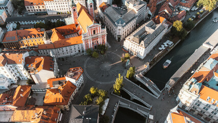View From Above On Ljubljana Old Town