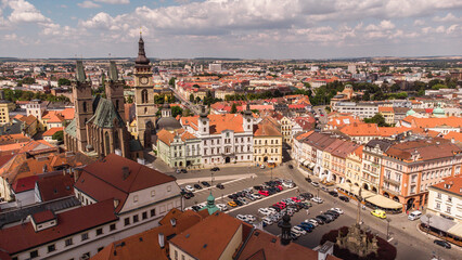 Obraz premium Hradec Kralove old town from above