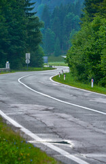 Traveling along Vrsic mountain pass, Slovenia