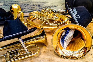 typical old bavarian brass instrument