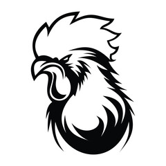Rooster logo symbol design illustration. Clean modern logo mark design template. Illustration for personal or commercial business branding.