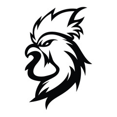 Rooster logo symbol design illustration. Clean modern logo mark design template. Illustration for personal or commercial business branding.
