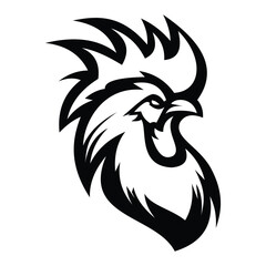 Rooster logo symbol design illustration. Clean modern logo mark design template. Illustration for personal or commercial business branding.