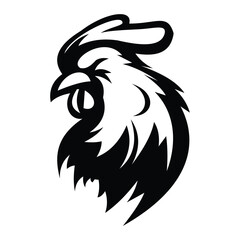 Fototapeta premium Rooster logo symbol design illustration. Clean modern logo mark design template. Illustration for personal or commercial business branding.
