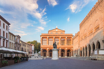 Beautiful view of Piazza Cavour in Rimini, Italy