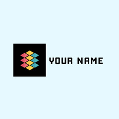 Logo IT Company, flat style logo.  text to edit