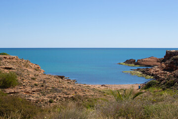 Fototapeta na wymiar Vega Baja del Segura - Torrevieja - Calas de Torrevieja paisajes junto al mar Mediterráneo II