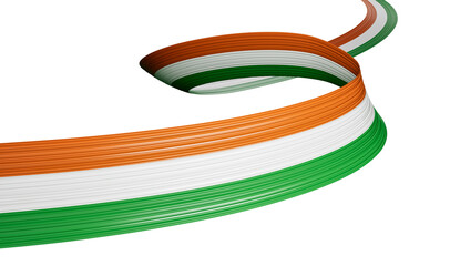 3d Illustration Ireland and India Flag colors abstract art