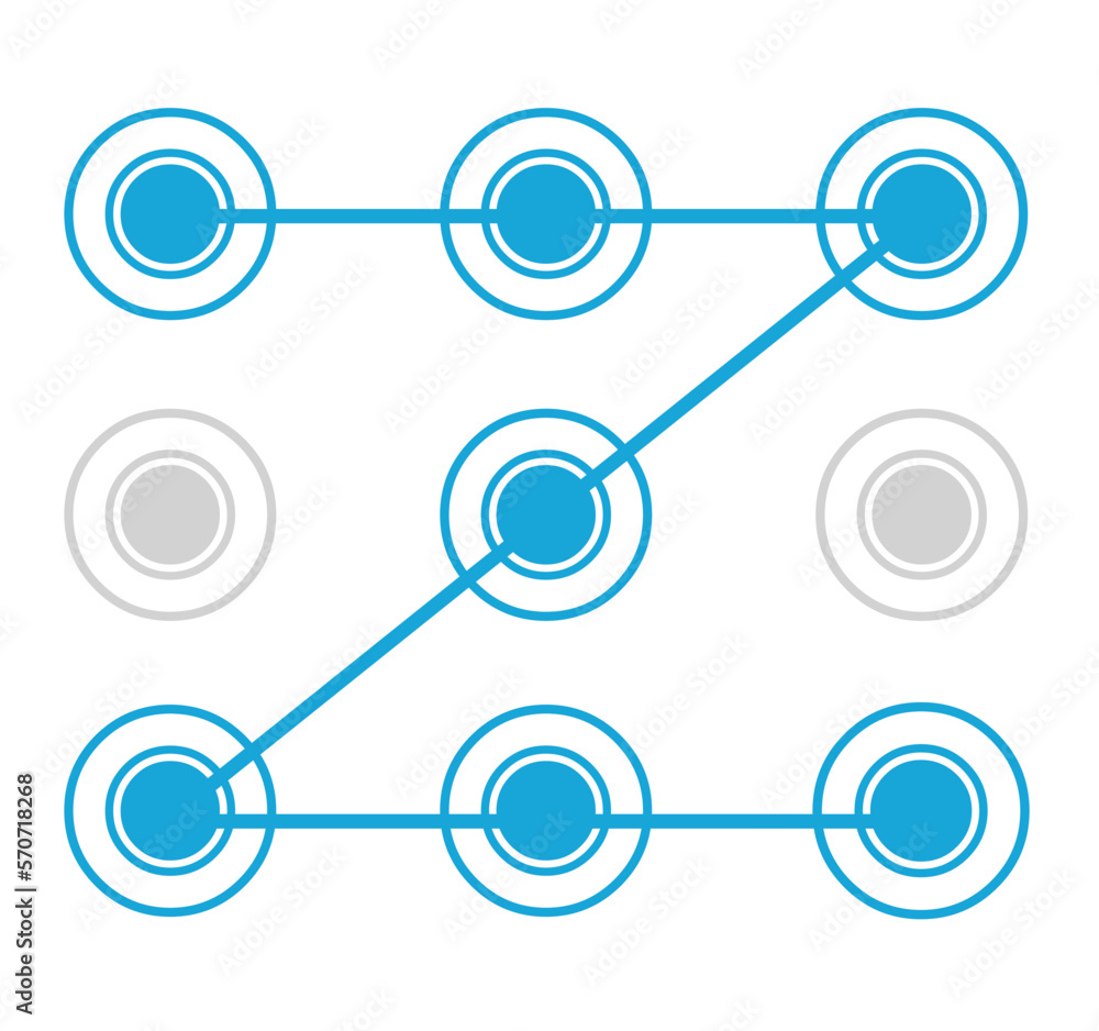 Poster vector illustration of mobil device security unlock pattern