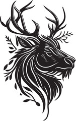 Vector logo with an animal, heraldry, lines, black and white, no background, on a white background, emblem, isolated, branding, sign