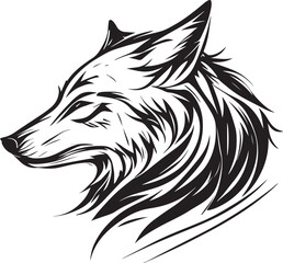 Vector logo with an animal, heraldry, lines, black and white, no background, on a white background, emblem, isolated, branding, sign