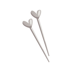Needles for knitting. Tools and equipment for knitwork, handicraft. Handmade needlework, hobby at home. Knitting studio, workshop advertising. Cartoon vector