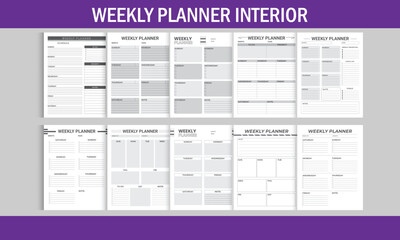 10 Weekly Planner for KDP Interior
10 Different Style and Unique Weekly Planner
weekly planner printable interior
