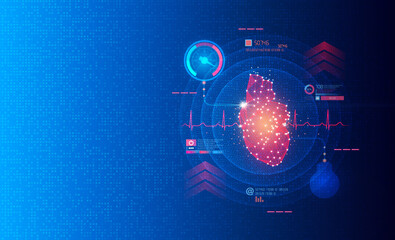 New Digital Health Solutions Applied to the Treatment and Monitoring of Hypertension and Heart Disease - Conceptual Illustration - obrazy, fototapety, plakaty