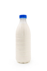 plastic milk bottle. isolated white background