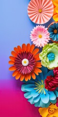 Floral wallpaper, colorful, generative ai