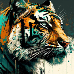 Tigress of Pop: A Majestic Wild cat in the World of Pop Art