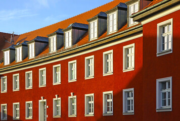 Fototapeta na wymiar Close-up typical german residential house in Frankfurt Oder