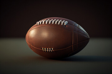 Brown leather american football empty background