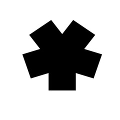 yellow cross on black