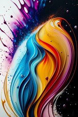Fototapeta premium Colorful wrinkle oil paint splash wallpaper background