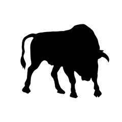 Bull silhouette - vector illustration
