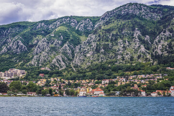 Fototapeta na wymiar Skaljari town in the Bay of Kotor, Adriatic Sea in Montenegro
