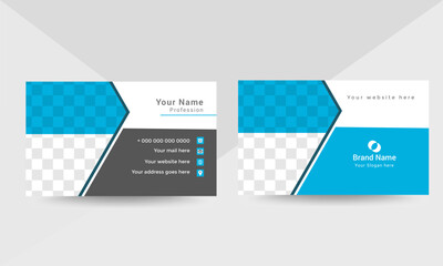 Professional modern double sided  business card design template. Flat range business card animation.