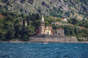 Fototapeta na wymiar Church of St Matthew in Dobrota, Kotor Bay in Montenegro