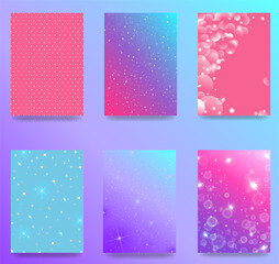 Set of modern abstract covers. Cool composition of gradient shapes. Futuristic design. Vector