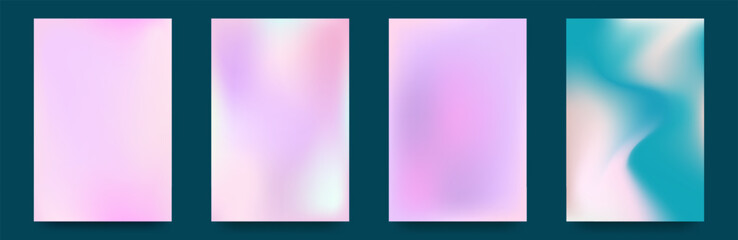 Set of vector gradients in pastel colors. For covers, wallpapers, branding and other projects. Festive palette. Vector