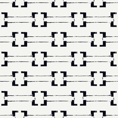 Paint brush strokes seamless pattern. Freehand design background. Brackets motif modern minimal ornament. Trendy handdrawn doodle geometric print