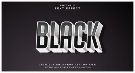 Editable text style effect - Black text style theme.