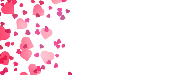 Transparent background with red hearts