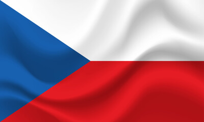 Flag of Czechia. Czechia flag illustration. Official colors and proportion correctly. Czech Republic background. Czech Republic flag