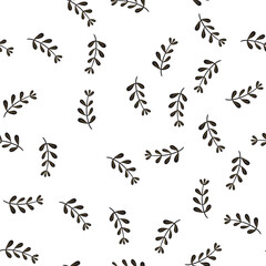 Fototapeta na wymiar Seamless pattern with flowers. Vector flowers. Flat style. Leaves, bouquet, herbs. Textile