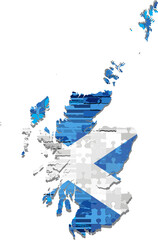 Grunge Abstract Map of the Scotland - Illustration, 
Shiny mosaic vector