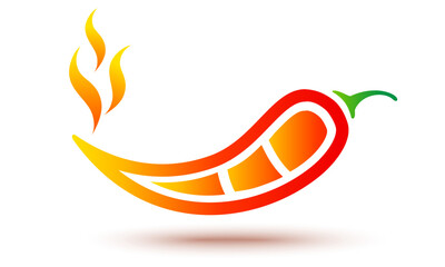 Fototapeta premium Vector illustration of chilli pepper with flame.