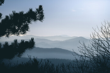 fog over the mountains