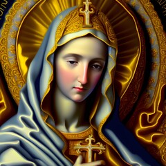 Holy Saint, Generative AI Illustration
