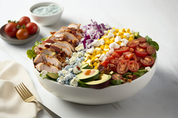 Fresh and Colorful Cobb Salad  Food Photography