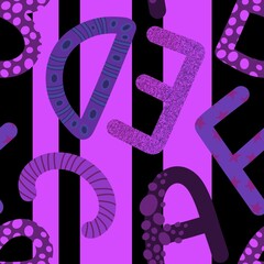 Cartoon alphabet seamless kids letter pattern for wrapping paper and fabrics and linens and festive packaging