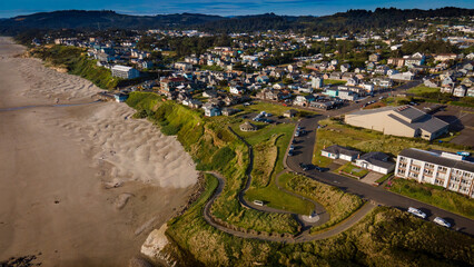 Aerial View from Drone Don Davis Park Newport Oregon Coast 5
