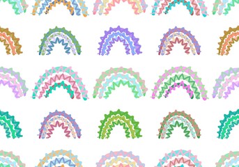 Cartoon watercolor seamless rainbow pattern for wrapping paper and kids clothes print and fabrics and linens