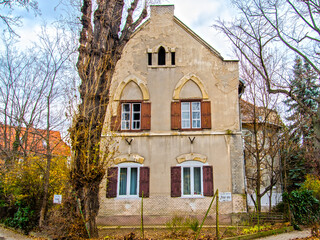 Fototapeta na wymiar Buildings of the Wekerle Estate in Budapest in Hungary