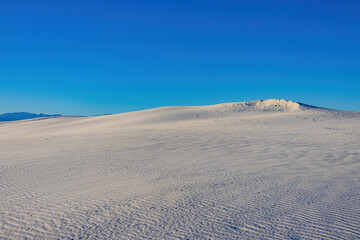 Sunny view of the landscape of White Sands National Park
