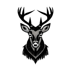 Deer Reindeer Badge Logo