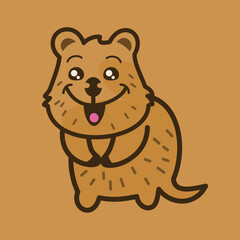 cute quokka smiling happily
