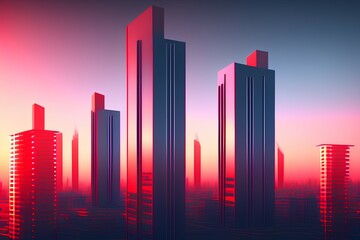 Fototapeta na wymiar city background - Generate AI