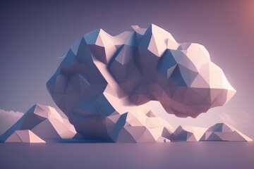 sunset in mountains - Generate AI
